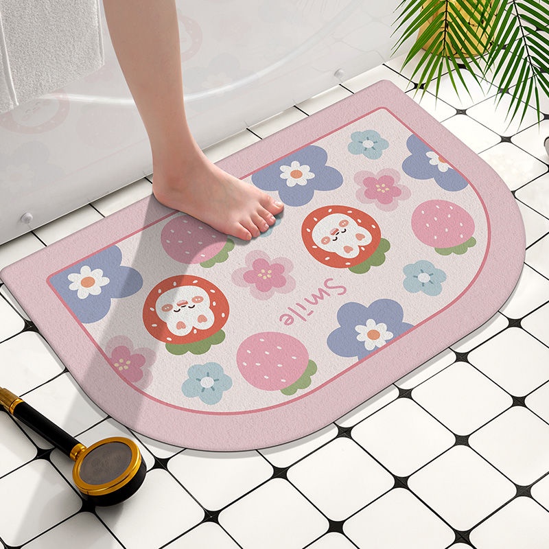 Thảm lót cửa chùi chân Chống Trượt Thấm Hút Tốt Nhanh Khô Họa Tiết Hoạt Hình Đáng Yêu