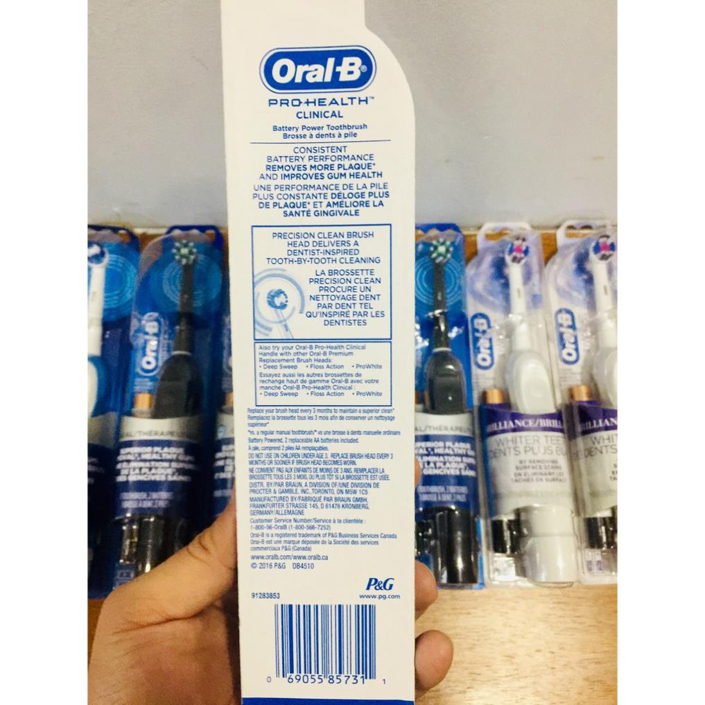 [Hàng chính hãng] Bàn chải điện oral b, bàn chải đánh răng tự động oralb, sử dụng pin AA - Có hẹn giờ 2 phút