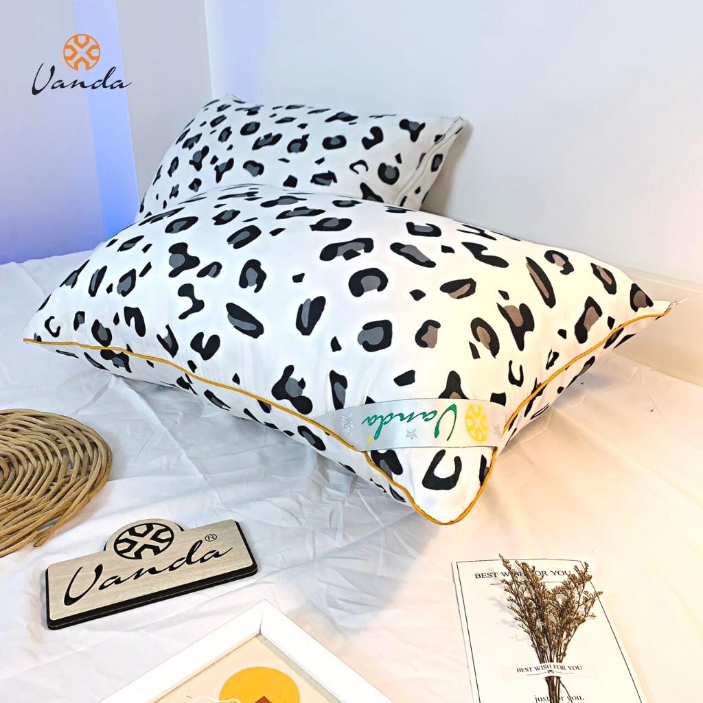 Ruột gối đầu VANDA bông gòn cao cấp mẫu beo trắng