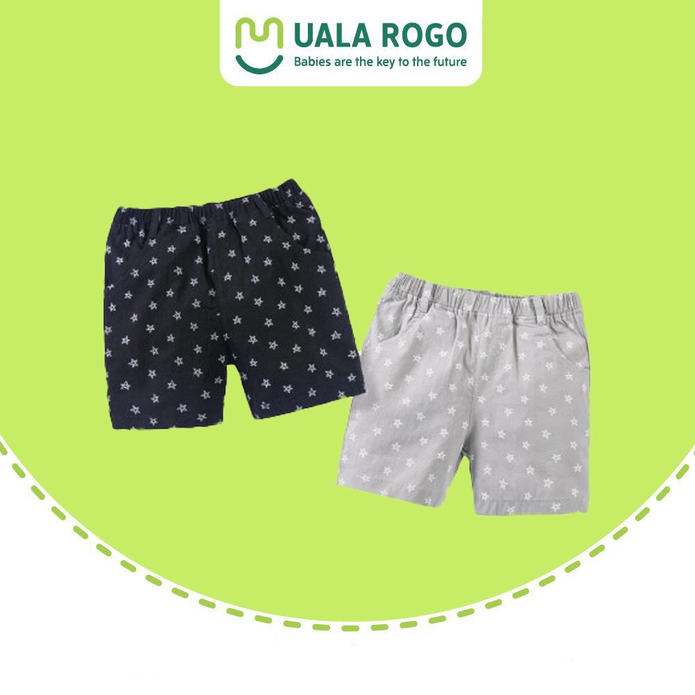 Quần Short bé trai Uala rogo vải thô in hình sao UR3839