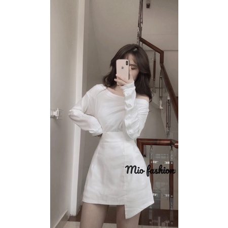 áo len trễ vai tay phối cúc (ảnh thật shop chụp) | BigBuy360 - bigbuy360.vn