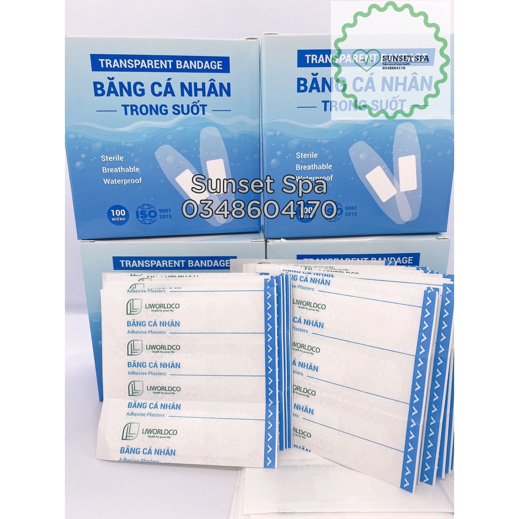 Băng cá nhân trong suốt chăm sóc vết thương  - Băng cá nhân trong suốt Liworlco bảo vệ vết thương