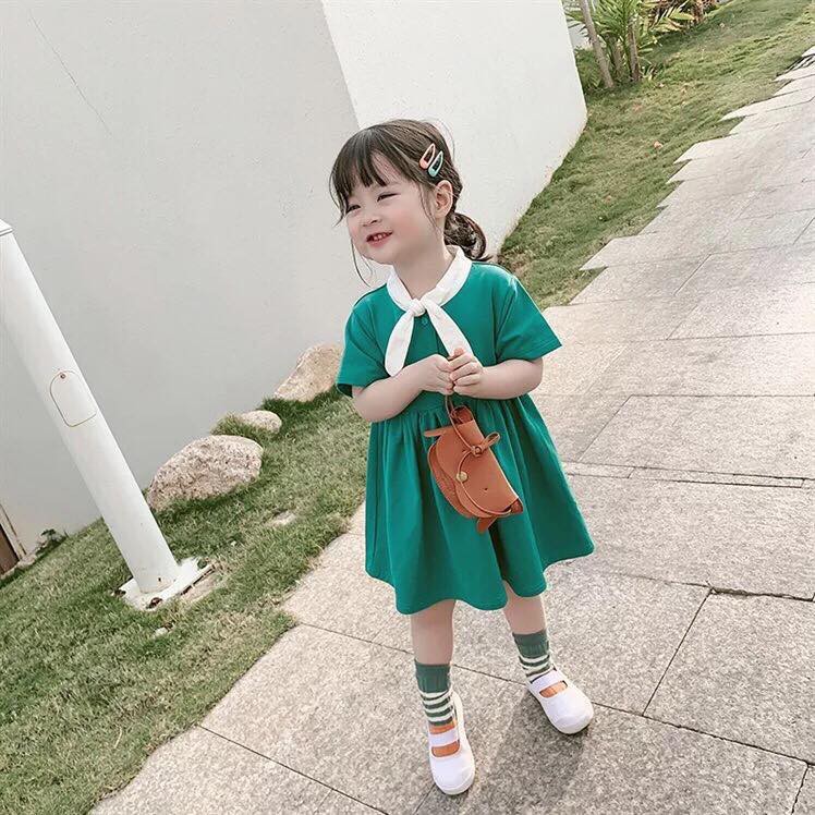 váy cotton thắt nơ