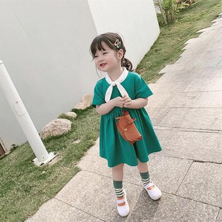 Váy cotton thắt nơ