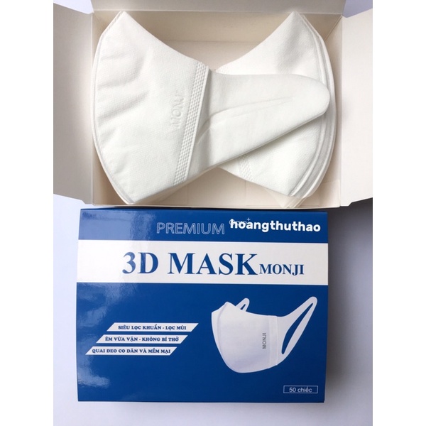 [Hàng chuẩn công ty] Hộp 50 chiếc Khẩu trang 3D Mask Monji kháng khuẩn | BigBuy360 - bigbuy360.vn