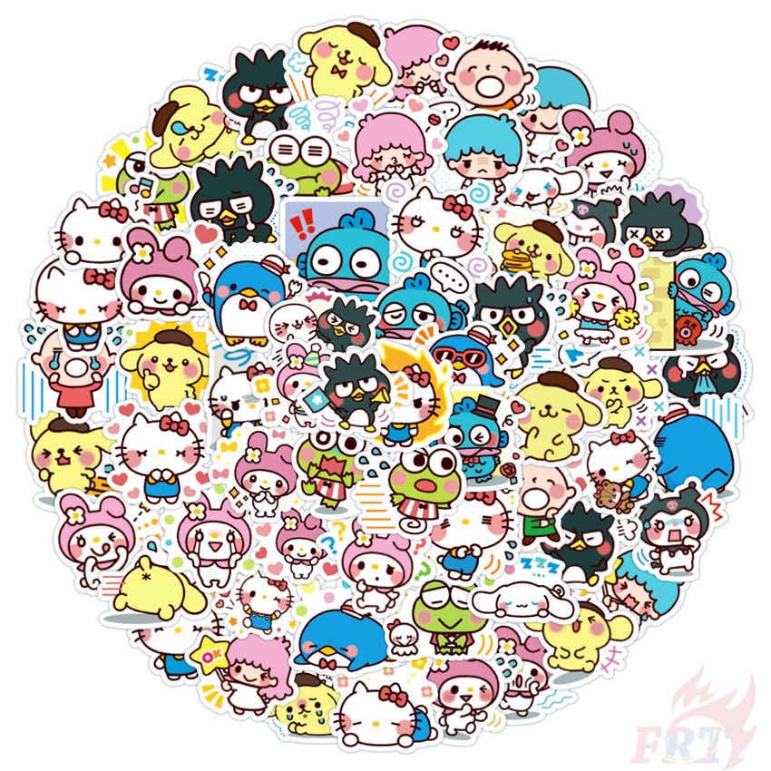 80Pcs/Set ❉ Sanrio Character Series 01 Funny Emoji Mini Stickers ❉ DIY Fashion Mixed Waterproof Doodle Decals Stickers
