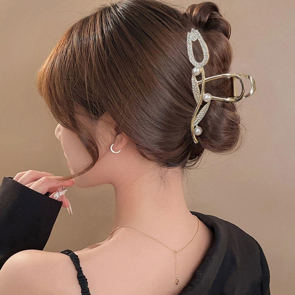 Kẹp Tóc Hình Hoa Tulip Bằng Hợp Kim Đơn Giản Thanh Lịch Cho Nữ