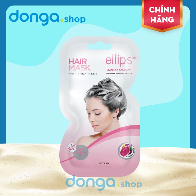 Kem ủ tóc Ellips hồng - Thành phần vitamin và tinh dầu tự nhiên giúp phục hồi tóc hư tổn hiệu quả - Mua 6 tặng 1