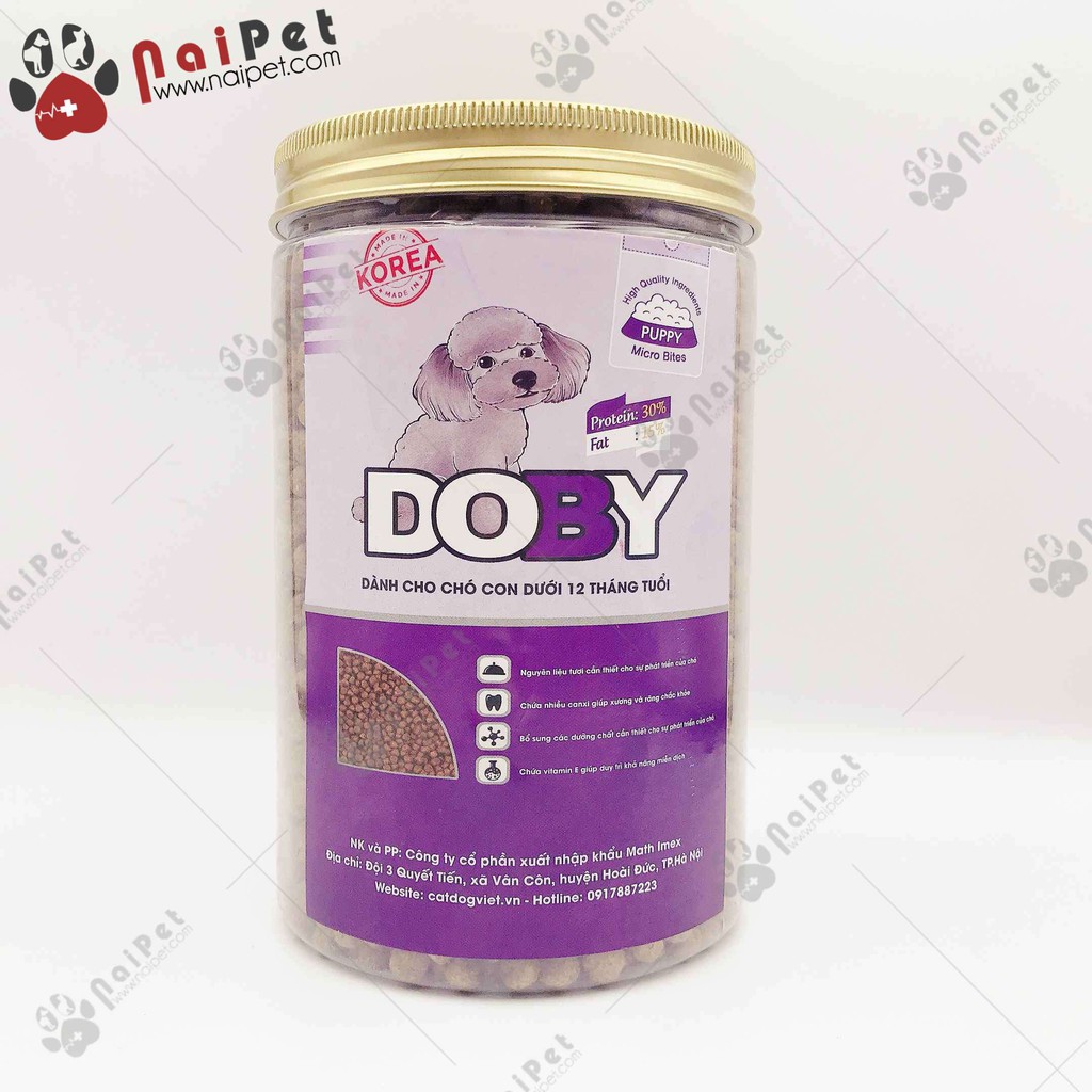 Thức Ăn Hạt Cho Chó Con Doby Pupyy Hàn Quốc 1kg