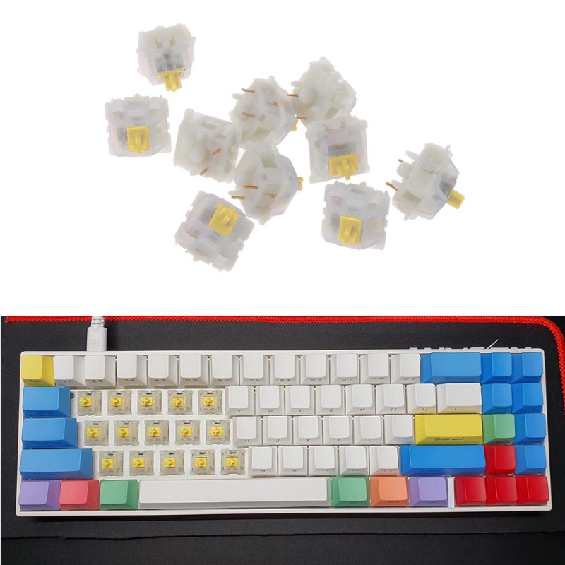 Bộ 10 Công Tắc Gateron 5pin Cho Bàn Phím Cơ Gk61 Gk64