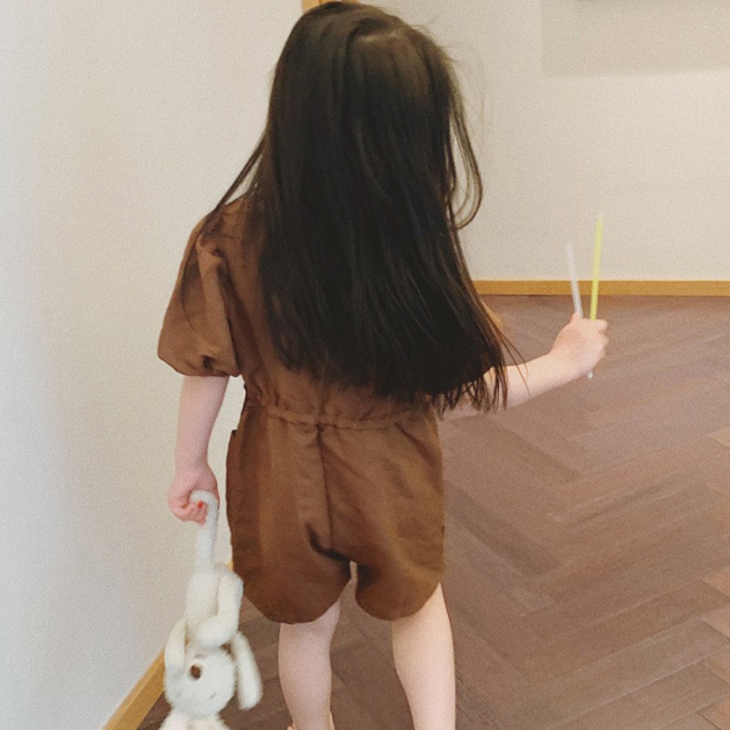 Jumsuit Cotton Mát Mẻ Kiểu Hàn Quốc Cho Bé Gái