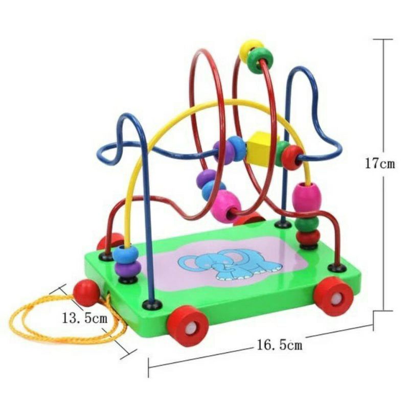 Đồ Chơi Gỗ Luồn Hạt Gỗ Size Lớn Cho Bé