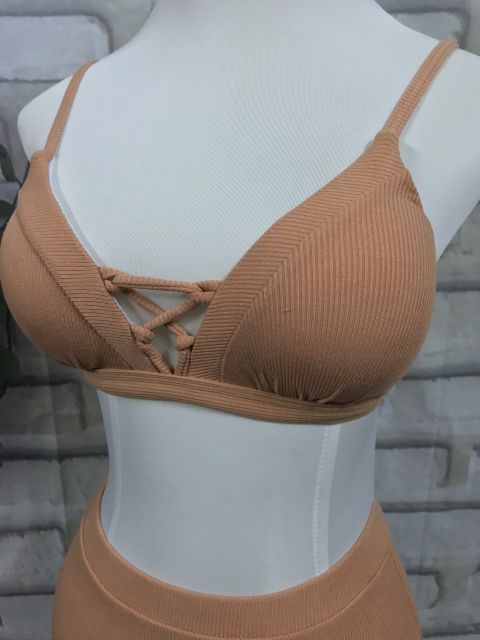 Set bikini 2 mảnh phối khoác ren