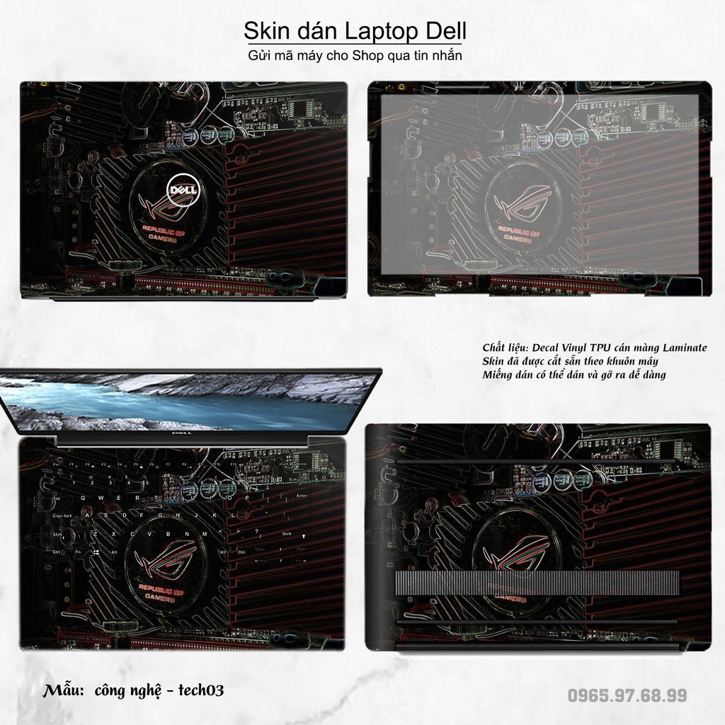 Skin dán Laptop Dell in hình Công nghệ (inbox mã máy cho Shop)