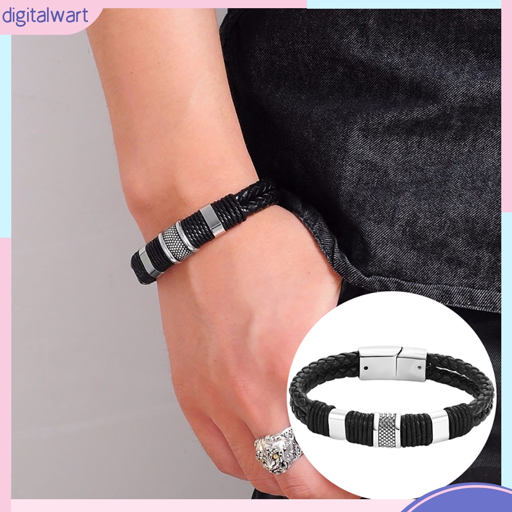 Vòng tay bện dây giả da thời trang Unisex