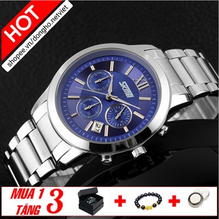 Đồng hồ nam SKMEI chính hãng cao cấp thời thượng chạy full 6 kim dây thép không gỉ SK011 Đồng hồ Net Việt