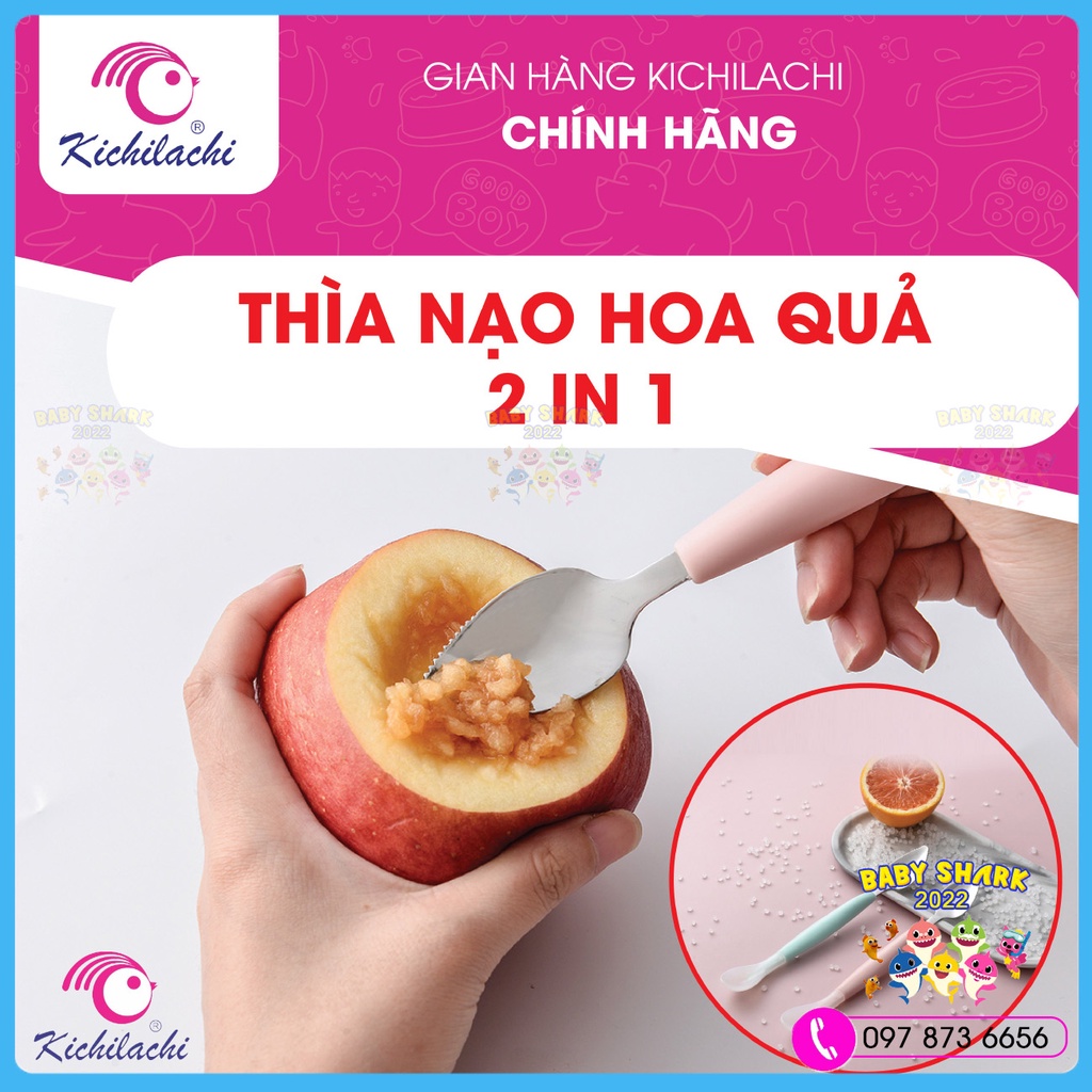 Thìa nạo hoa quả cho bé 2 đầu 2 chức năng KICHILACHI cho bé ăn dặm