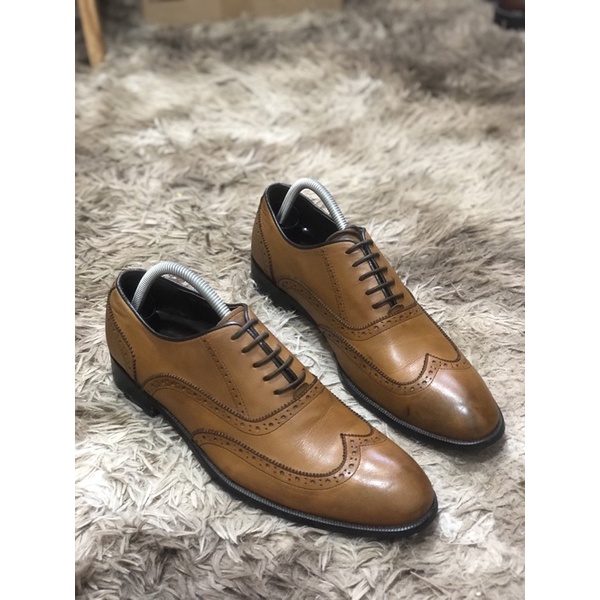 [TonaShoe] [Giày 2hand] [Size 41] Giày Tây Kiểu Dáng Wingtips Màu Nâu Sang Trọng