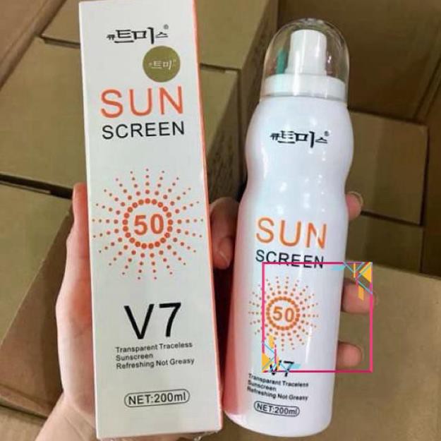 Xịt Chống Nắng, Xịt Nâng Tone Che Khuyết Điểm Sunscreen V7 Magic Flower 238ml Hàn Quốc Chính Hãng