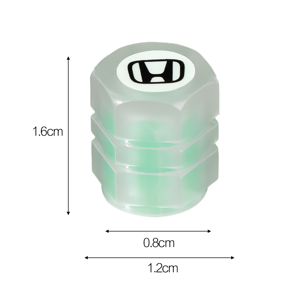4Pcs Pack Car Brand Logo Fluorescent Color Luminous Car Tires Valve Cap / Universal Dustproof Decorative Self-luminous Bike Valve Cover / Portable Truck Motorcycle Tire Air Cap