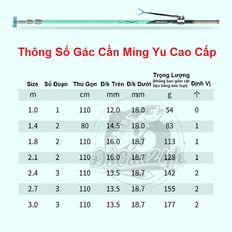 Gác Cần Câu Đài Ming Yu Chất Liệu Carbon Cao Cấp