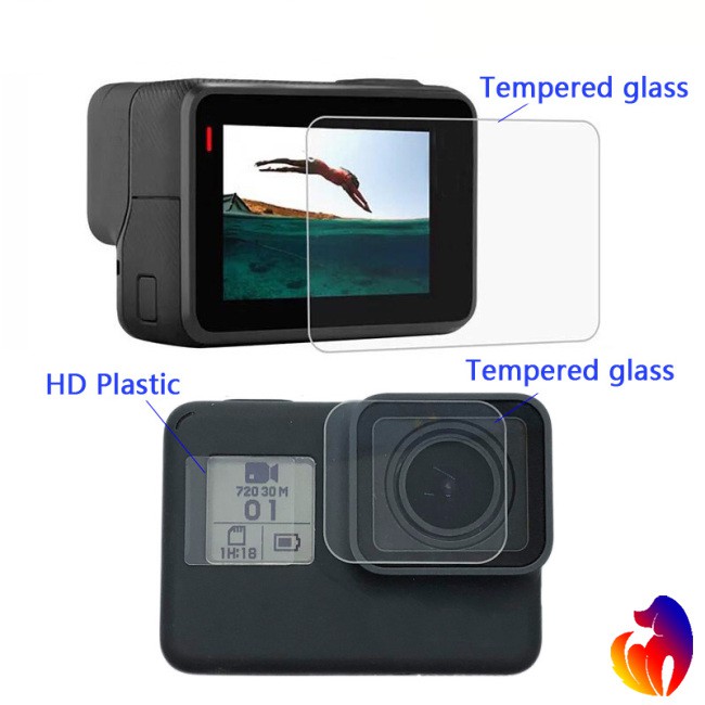 Blackhole Kính cường lực bảo vệ màn hình và ống kính máy quay Gopro Hero 5 6 7