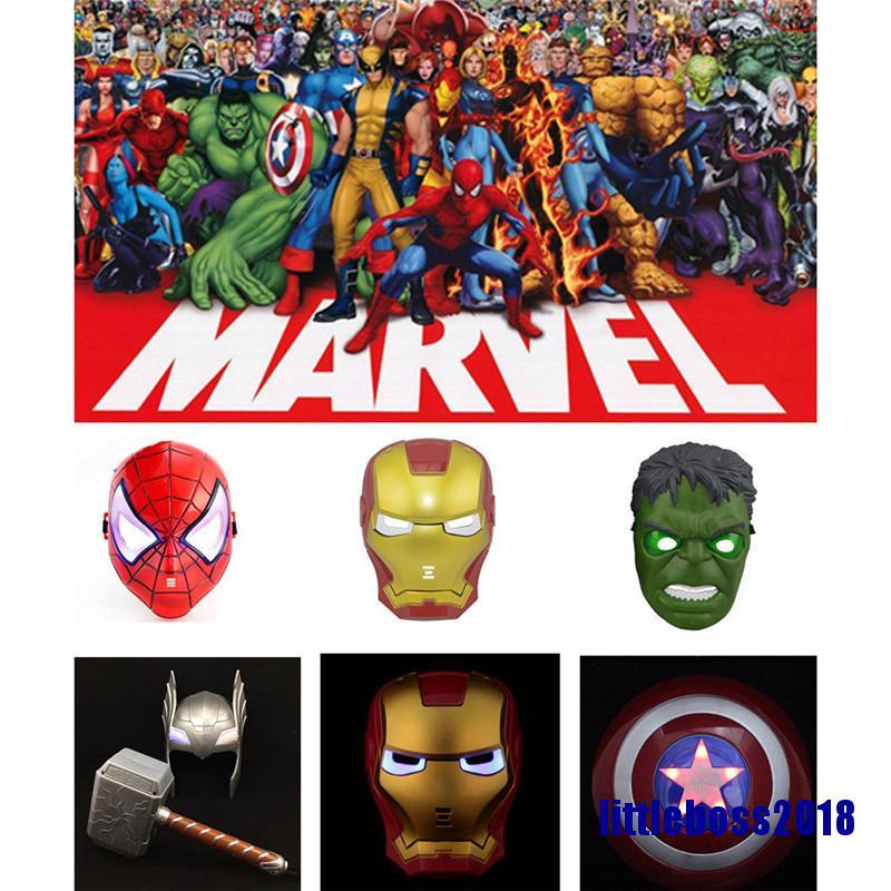 Mặt Nạ Đèn Led 2018 Siêu Anh Hùng & Iron Man Avengers / Batman / Spiderman Hulk