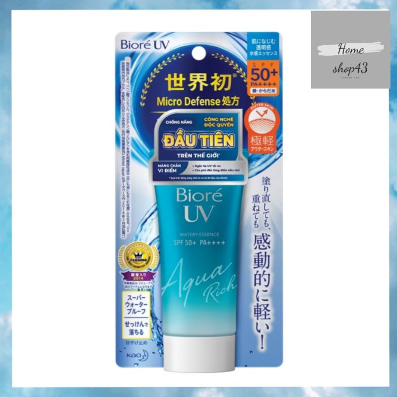 Kem chống nắng Biore Aqua Rich Watery Essence SPF 50+ PA++++