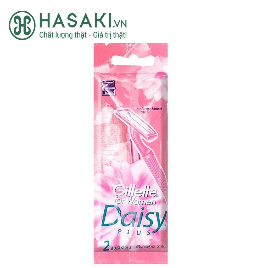 Dao Cạo Nữ Gillette Daisy Daisy Plus Razors with Moisture-Smooth Strip (Gói 2 Cây)