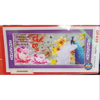 Tranh đính đá cha mẹ mẫu mới kt 90*45cm