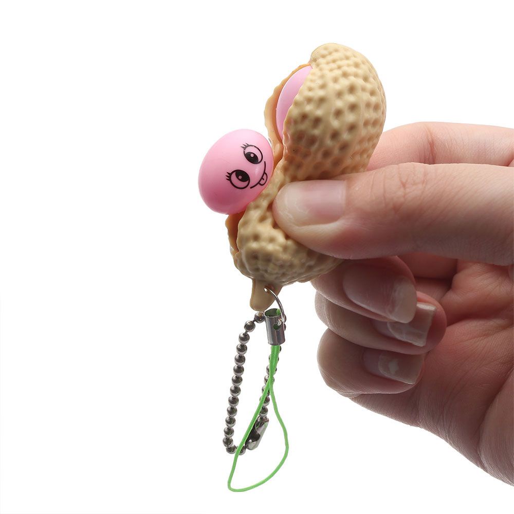 1/3/5/10 Móc Khóa Đồ Chơi Hình Hạt Đậu Phộng Dễ Thương