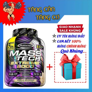 Sữa tăng cân Mass Tech Extreme 2000 7lbs (3.18Kg) - Muscletech USA - Mùi Chocolate, Vani - Kèm quà tặng