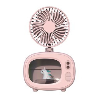 Quạt để bàn máy phun sương có đèn LED phong cách retro