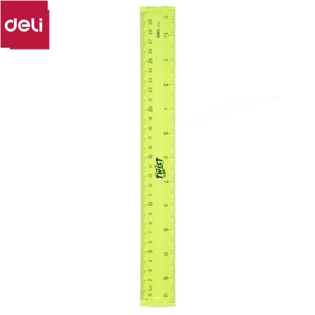 Thước kẻ nhựa dẻo EcoPVC 30cm Deli - Màu ngẫu nhiên - 1 cây - E6209 [Deli]