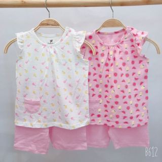 Bộ bé gái cài vai chữ a lullaby 2020