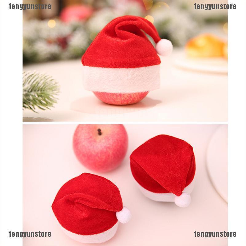 1 Mũ Ông Già Noel mini Trang Trí Giáng Sinh apple topper