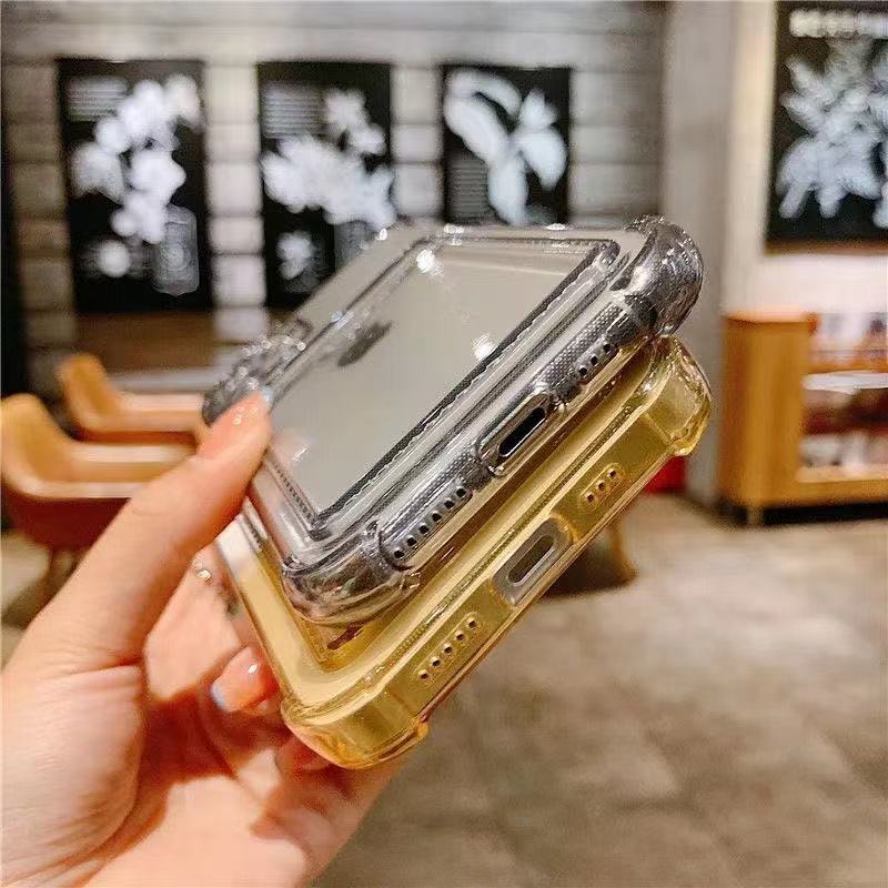 Ốp Điện Thoại Silicon Mềm Trong Suốt Chống Sốc Có Ngăn Đựng Thẻ Cho iphone 7 8 Plus 7P 8P X Xs Max 11 12 Pro Max Xr