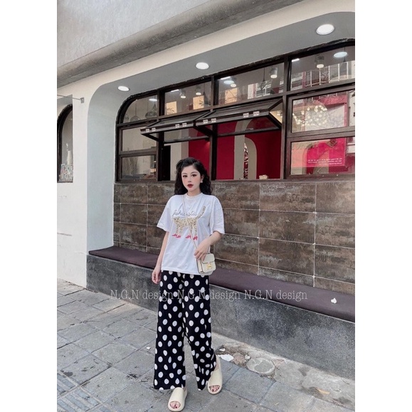 Set bộ áo phông quần bi ống rộng