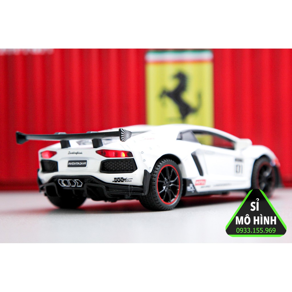 [ Sỉ Mô Hình ] Xe mô hình siêu xe Lambo Aventador SVJ 1:32 Trắng