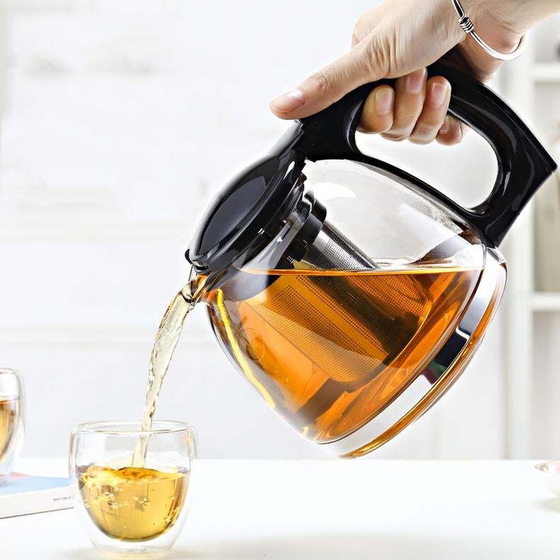 Ấm trà thủy tinh chịu nhiệt lõi lọc inox 700ml