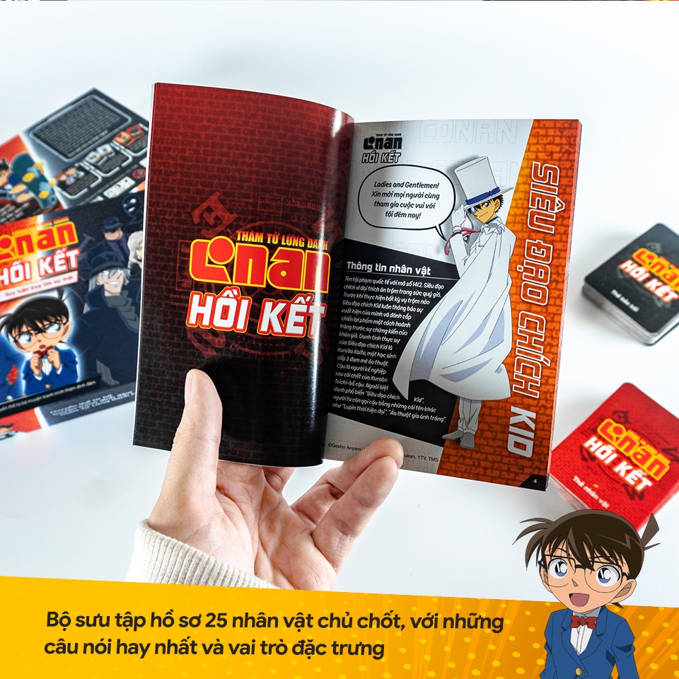 Bộ trò chơi Thám tử lừng danh Conan - Hồi Kết - kèm bộ Hồ sơ 25 nhân vật cực chất - BOARDGAME VN