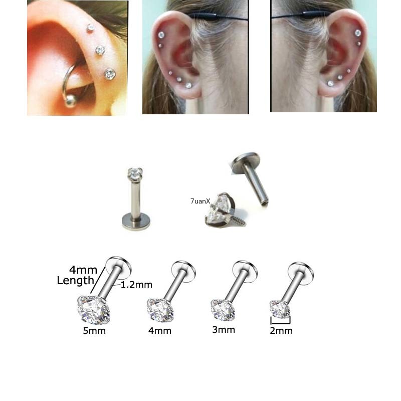 Khuyên môi phụ kiện bằng thép không gỉ cá tính 4mm 16 gauge