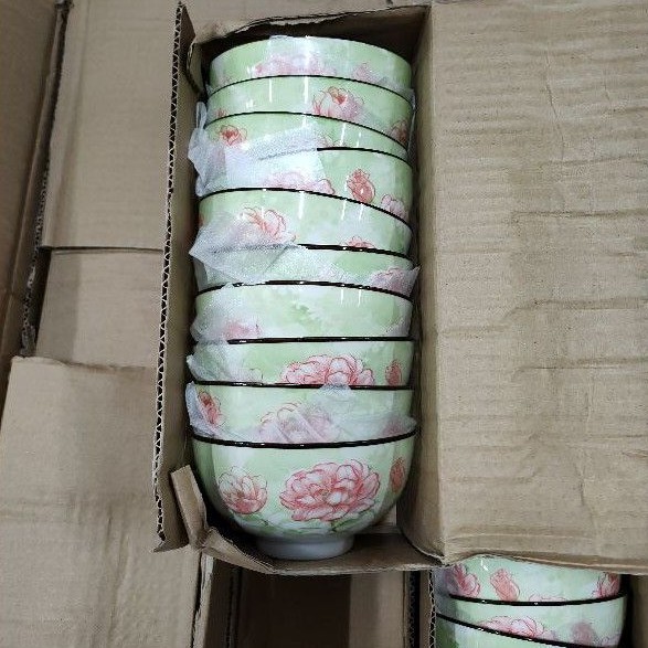 CHÉN SÀNH HOA VĂN, CÓ VIỀNG,MEN SIÊU BÓNG,COMBO 10 CÁI
