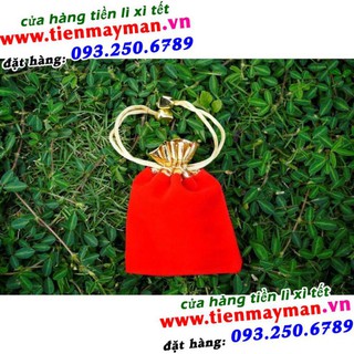 Túi nhung đỏ may mắn cát tường