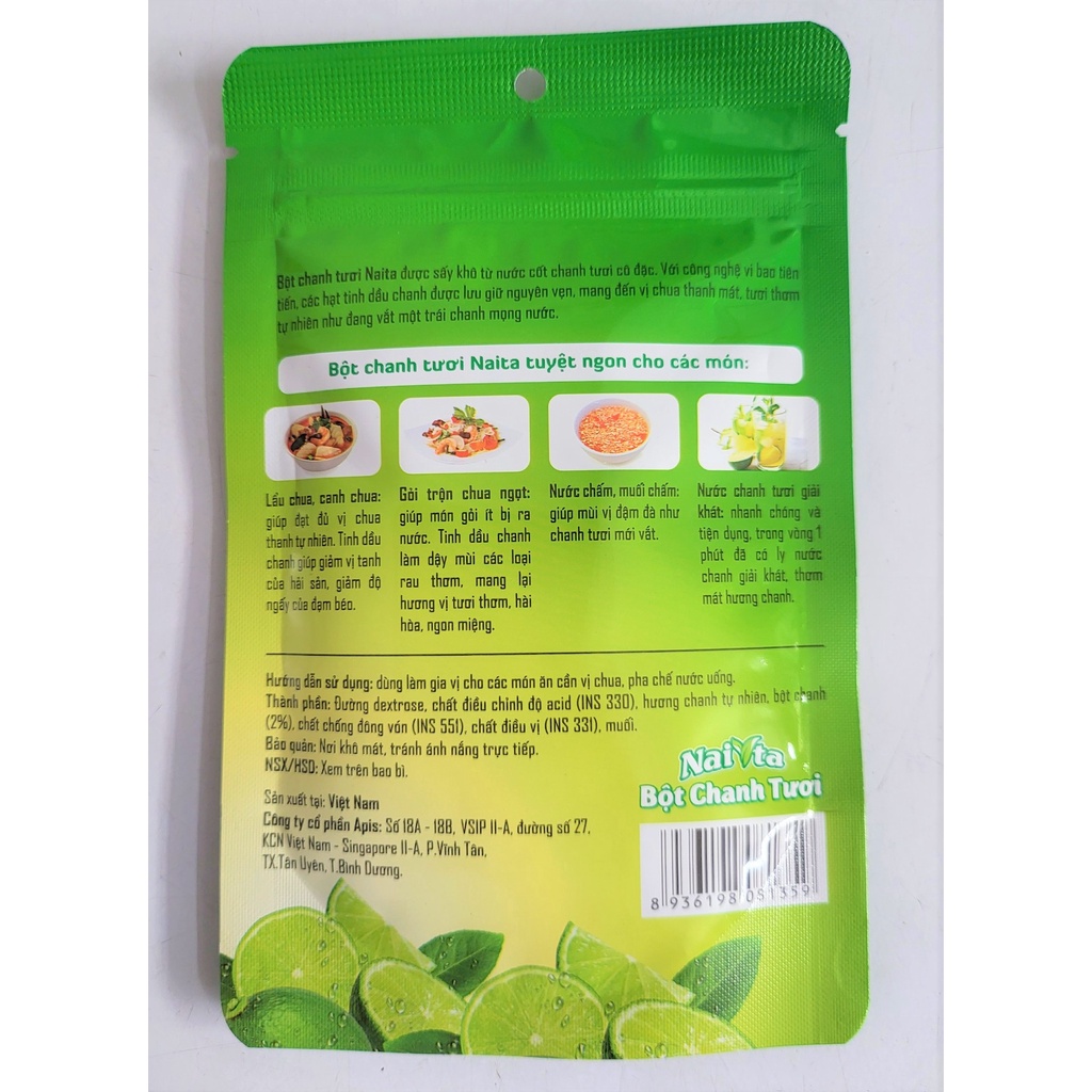 BỘT CHANH TƯƠI   NAIVTA Lime Powder