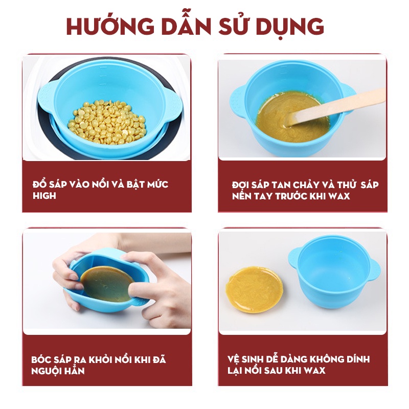 Chén nấu sáp wax CHỐNG DÍNH SIÊU BỀN đơn giản VỆ SINH NHANH BÓC SÁP TIỆN LỢI chén silicon mềm chịu nhiệt