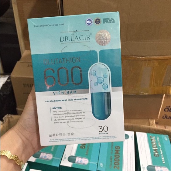 [Nguyên mã] Viên uống trắng da glutathione 600 DR_ Lacir Chính Hãng