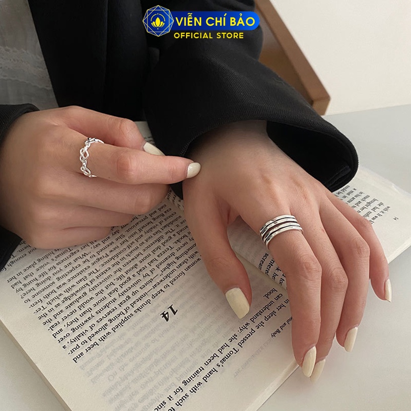 Nhẫn bạc nữ 4 hàng chất liệu bạc Thái 925 thời trang nữ phụ kiện trang sức nữ Viễn Chí Bảo N000403