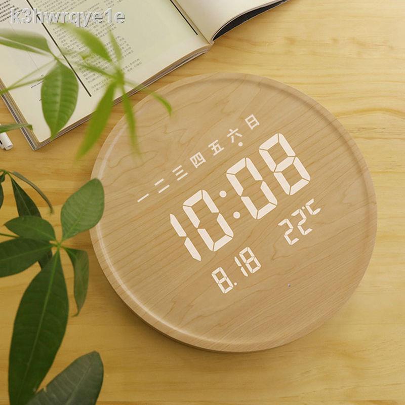 ☒☒☜Đồng hồ LED dạ quang treo tường điện tử phòng khách nhà thời trang tắt tiếng sáng tạo cá tính Bắc Âu hiện đạ