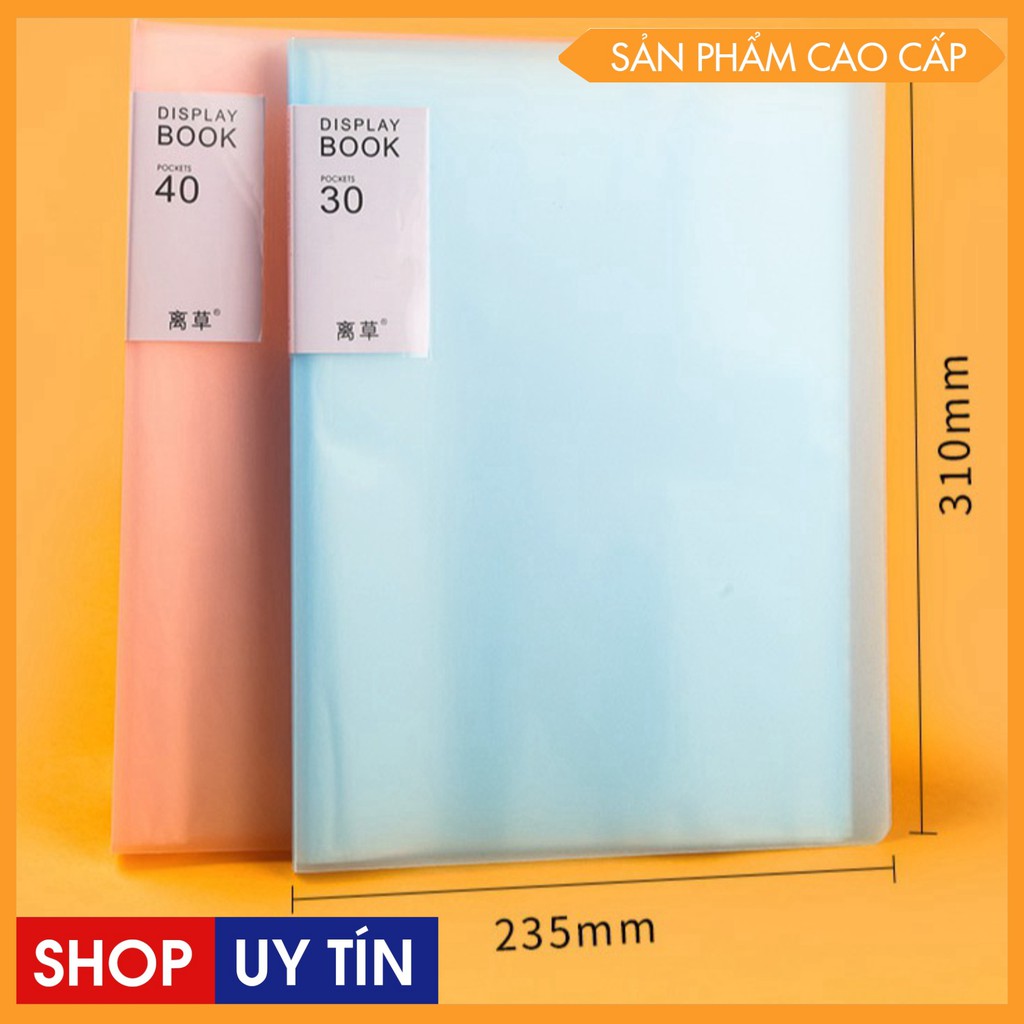 Bìa nhựa , File lá Clear Book nhiều màu đủ loại 20/30/60 lá